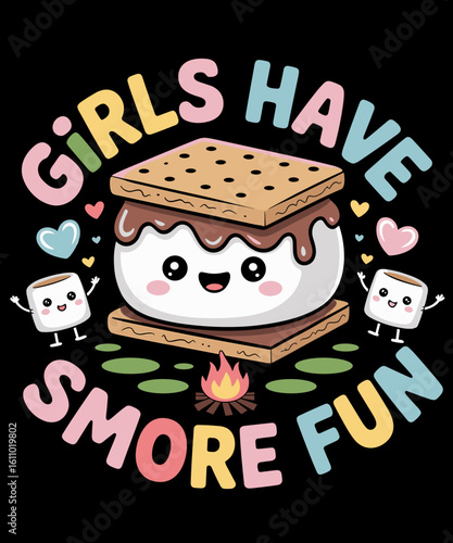 Camping Kawaii Smores Camping Kawaii Smores