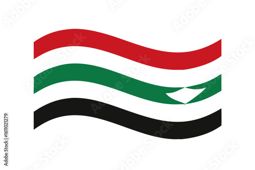 Abstract wavy lines in red green and black colors