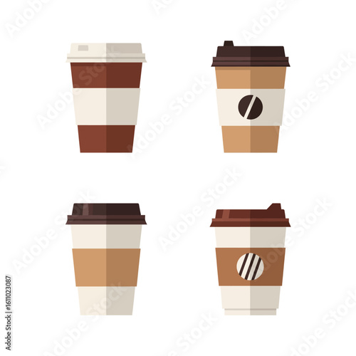 Refreshing Cold Drinks Iced Coffees and Beverages Illustration