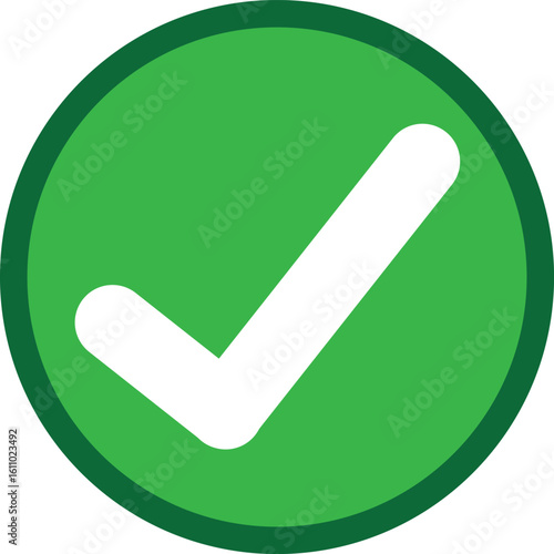 check mark button in illustration symbol