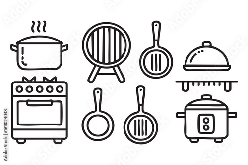 Kitchenware cooking utensils and appliances vector