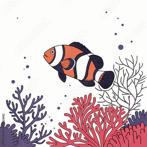 vector illustration of a tropical fish