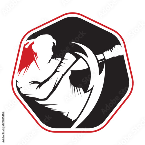 kick boxing logo vector icon. kick boxer attack sport logo icon vector.
