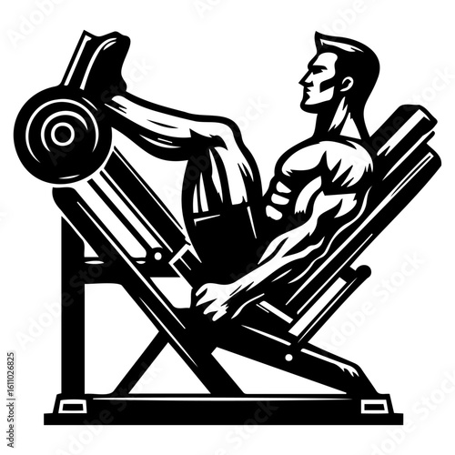 Leg Day Power: Vintage Leg Press Emblem