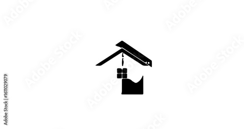 Abstract minimalist black background, concept of darkness and simplicity