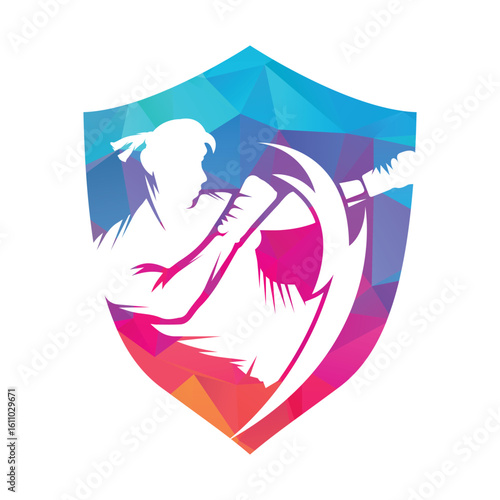 kick boxing logo vector icon. kick boxer attack sport logo icon vector.