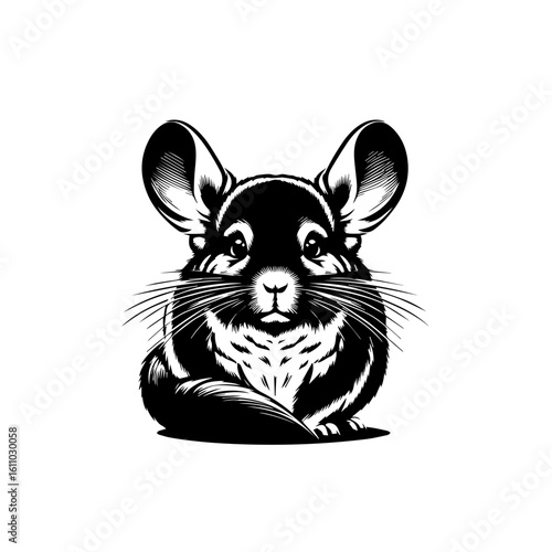 A cute chinchilla illustration with big ears