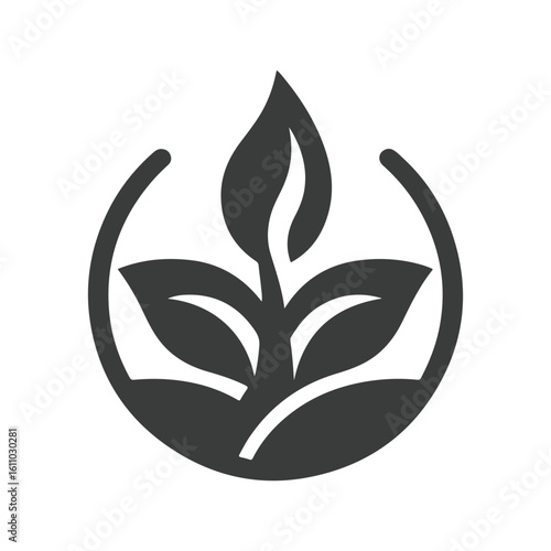 Foto plant sprout vector silhouette clip art logo design illustration