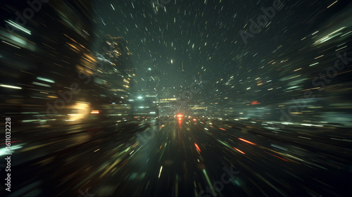 Lightspeed travel, scattered light bands, movie effects