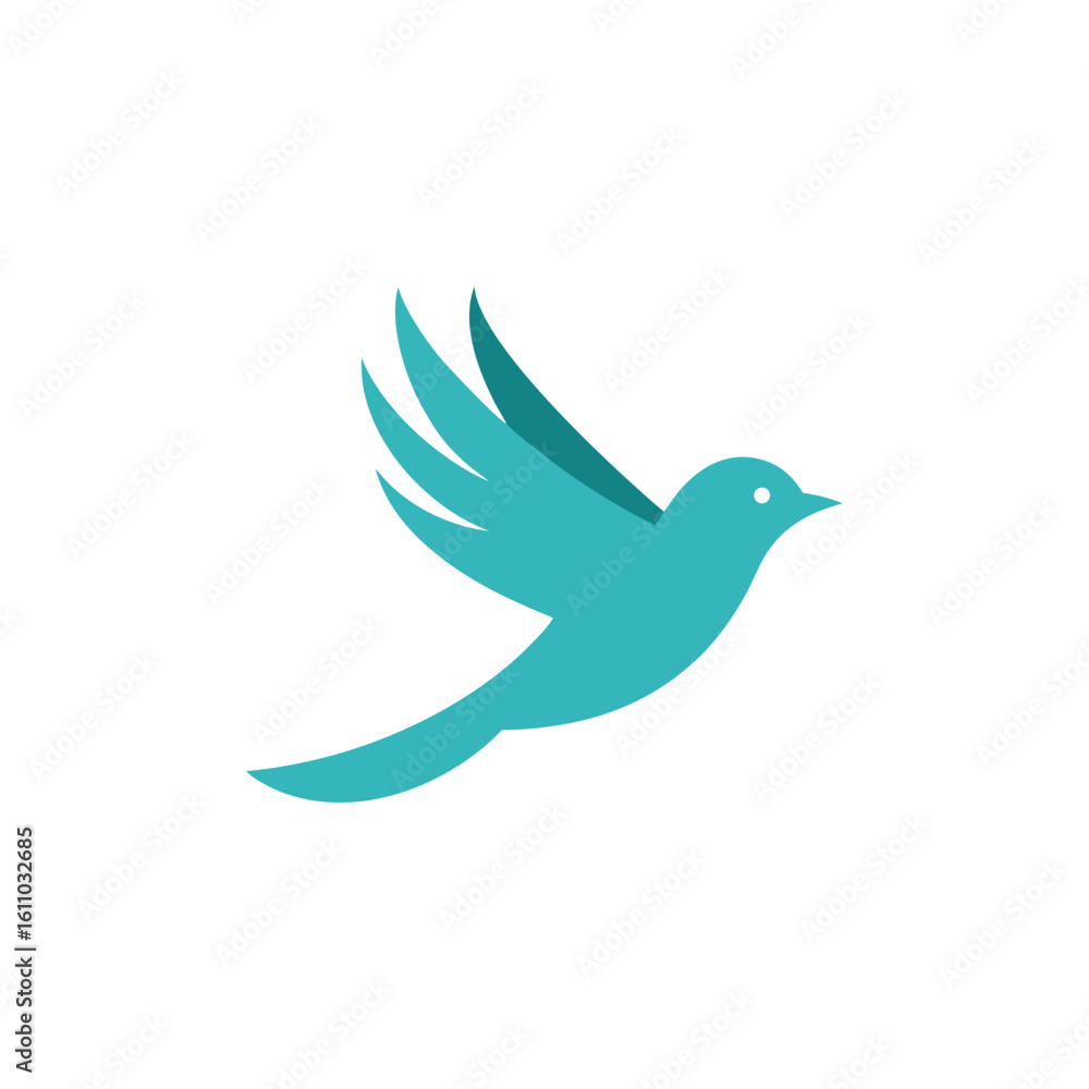 Fototapeta premium Flat and Minimal bird fly and hand icon vector illustration 