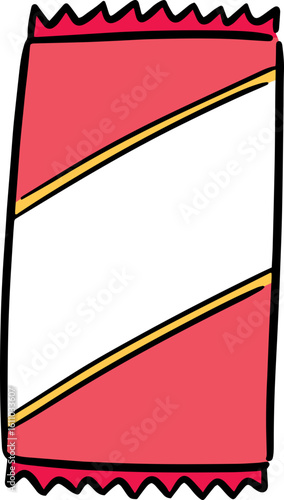 Illustration of tomato ketchup sachet
