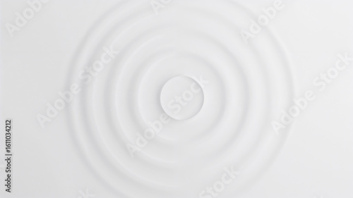 Wallpaper Mural White concentric ripples expanding on liquid surface creating relaxing pattern Torontodigital.ca
