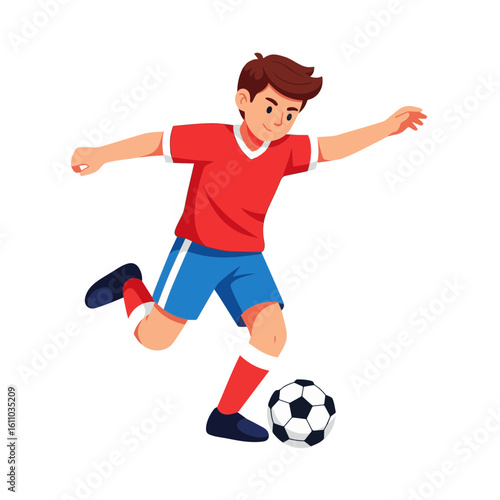 boy playing soccer