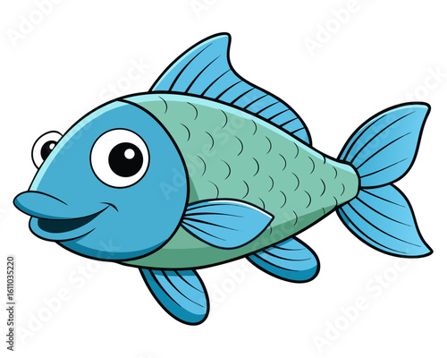 vector illustration of a cartoon fish