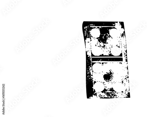 Vector Abstract robotic face with circular eyes and rectangular form.