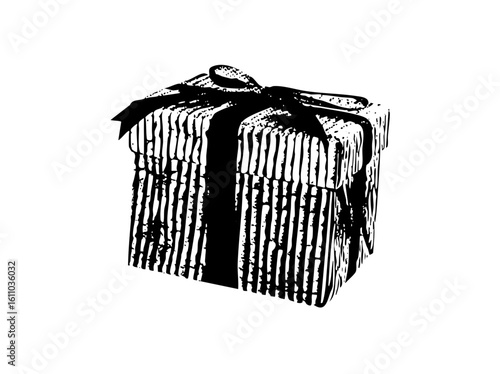 Vector Detailed of a gift box with a ribbon.