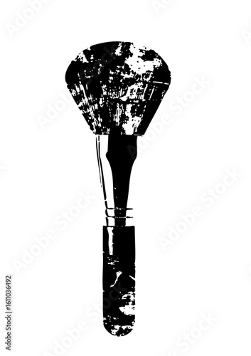 Vector Black makeup brush with a textured distressed effect.