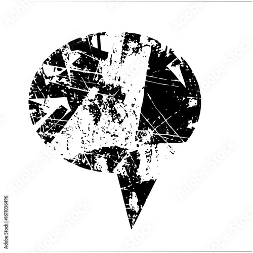 Vector Abstract fractured emblem with a downward point.