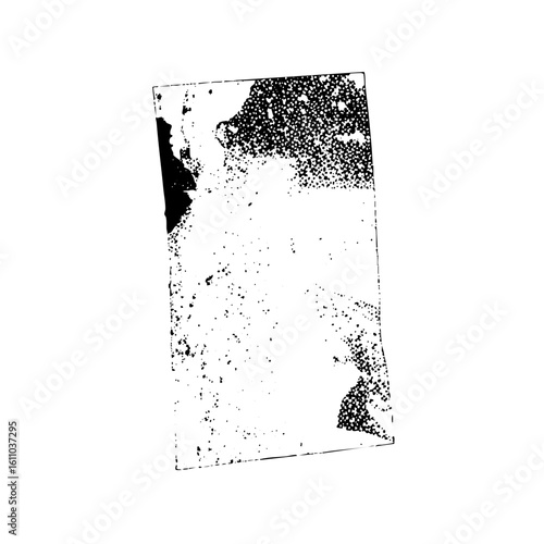 Vector Abstract distressed rectangle with scattered dots.