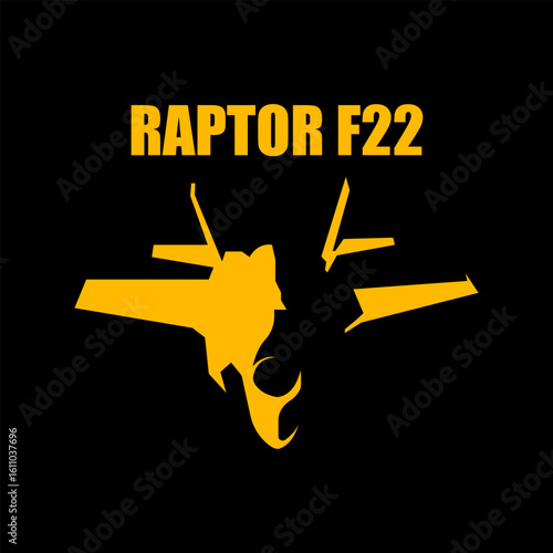 F-22 Raptor Silhouette, vector illustration