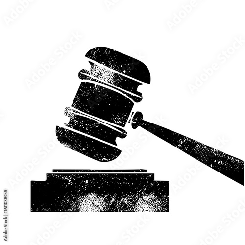 Vector Black gavel on sound block