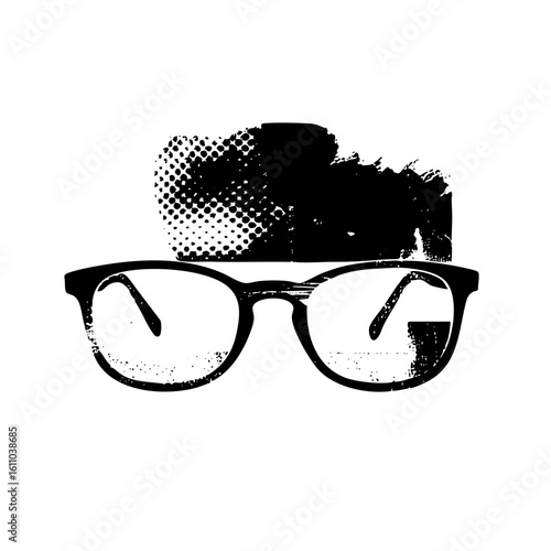 Vector Stylish spectacles with abstract head .