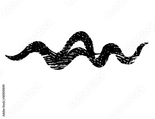 Vector Black serpentine depicts a winding snake shape.