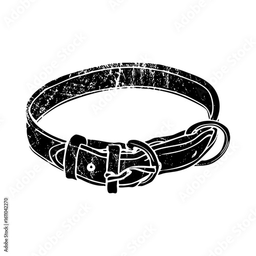 Vector Black leather belt with buckle