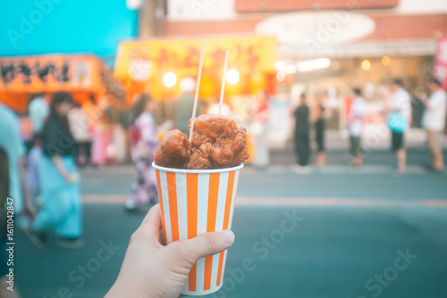 お祭り屋台の唐揚げ,Festival fried chicken