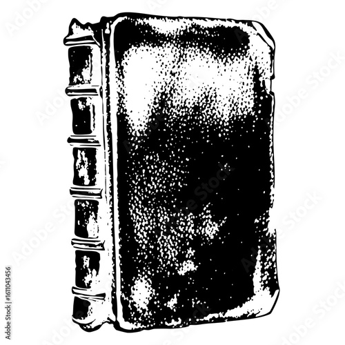 Vector Vintage book with ornate spine detailing.
