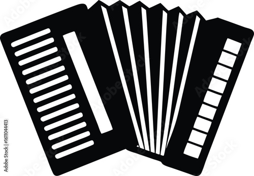 accordion musical silhouette vector