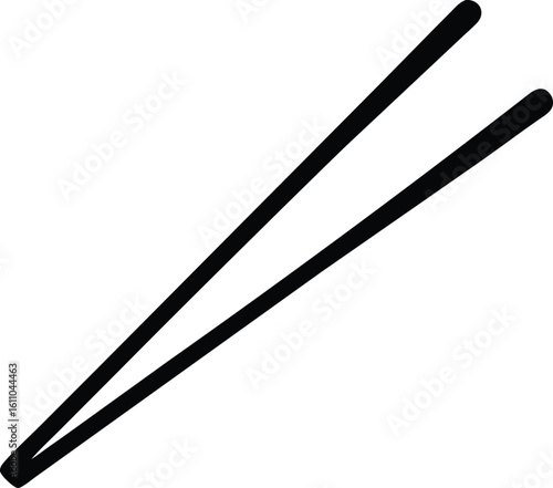  black chopsticks silhouette vector
