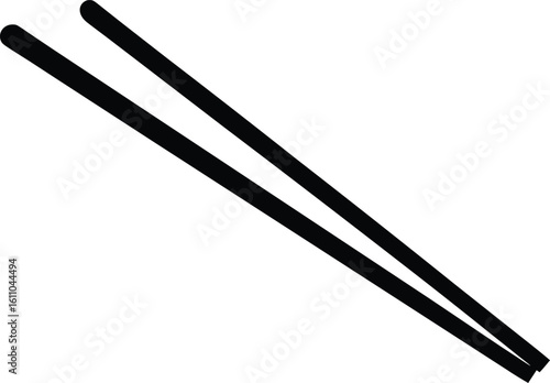  black chopsticks silhouette vector