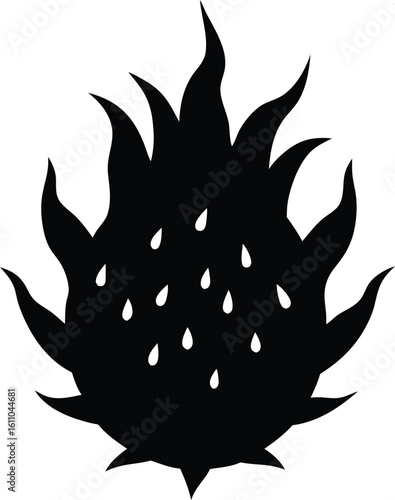  dragon fruit silhouette vector illustration