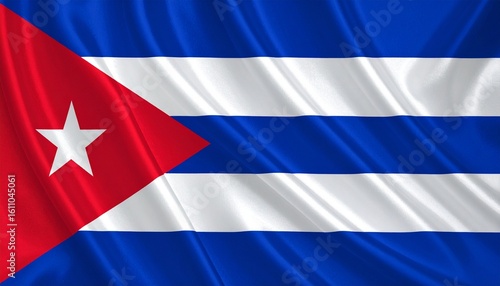 Free Download Cuban flag in clean layout—blue and white stripes with red triangle and white star symbolizing independence, patriotism, and revolutionary spirit. - GFXLoad