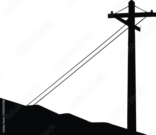 minimalist black telephone pole vector