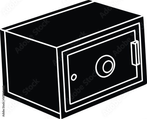  safe deposit box silhouette vector illustration