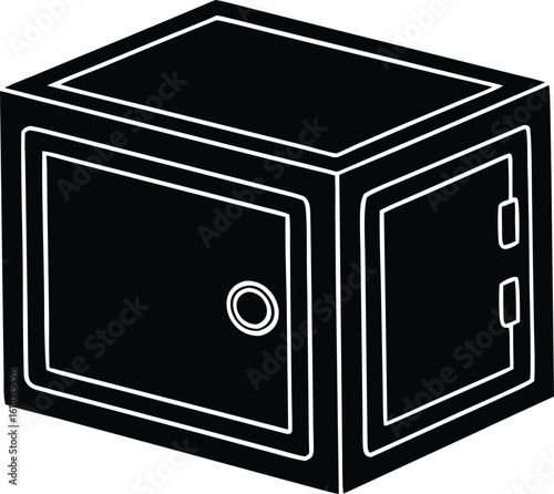 safe deposit box silhouette vector
