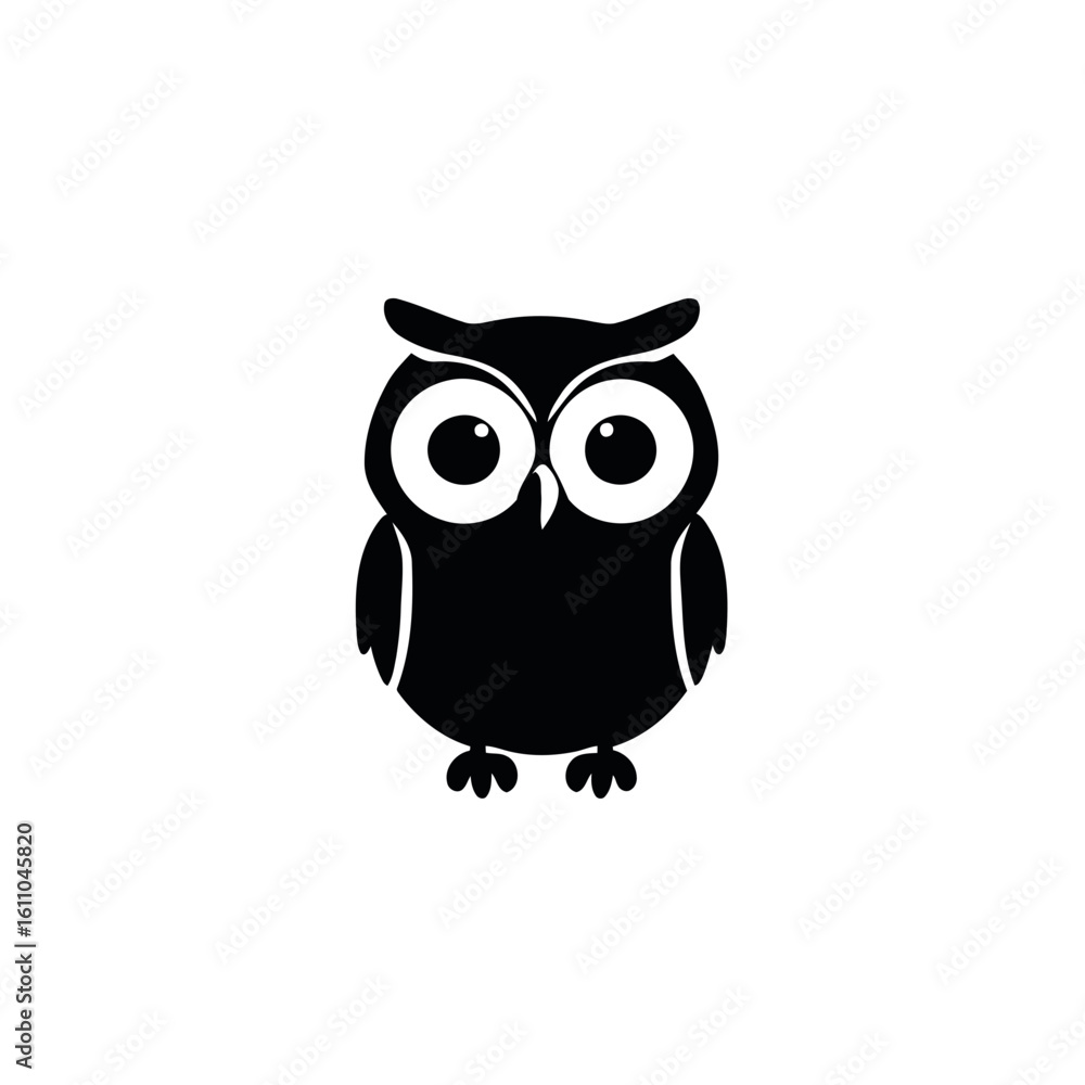 Fototapeta premium Cute cartoon owl couple on a tree branch, a loving illustration of nature's wise wildlife