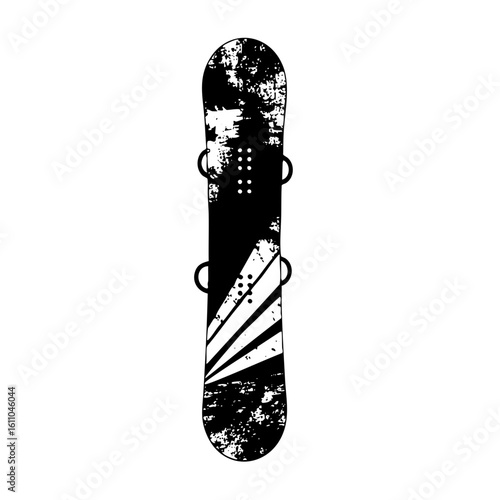 Vector Detailed snowboard with dynamic elements and bindings.