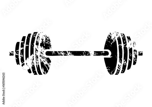 Vector Black barbell with stacked weight plates.