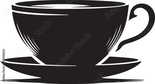 a silhouette teacup