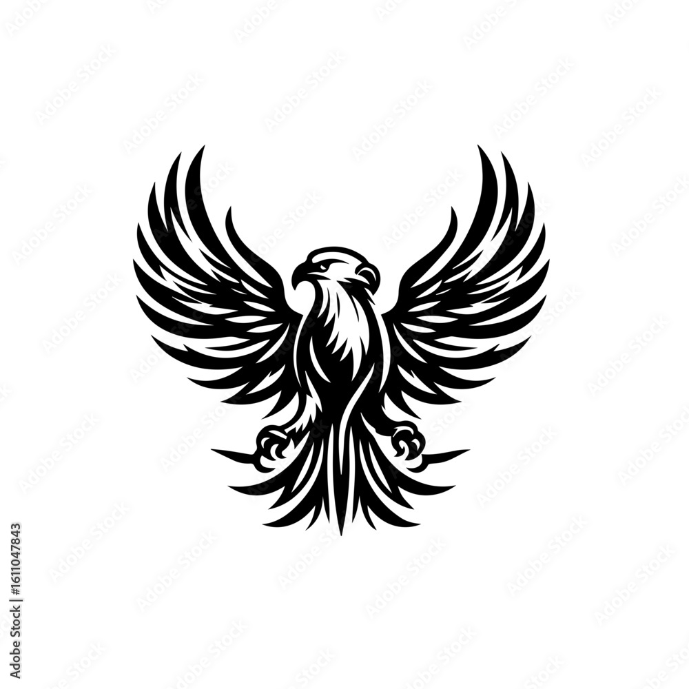 Fototapeta premium Majestic eagle with wings spread wide