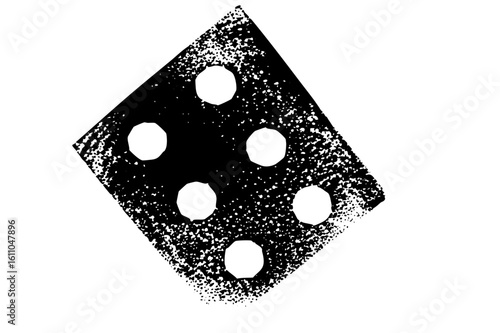 Vector Black and white vector of a six-sided die.