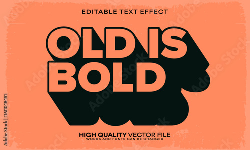 Retro classic text effect, editable text effect and vintage 3d font style bold shadow oldschool poster design