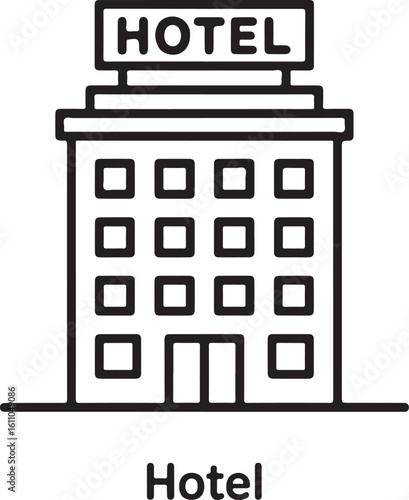 simple hotel icon sign vector png 