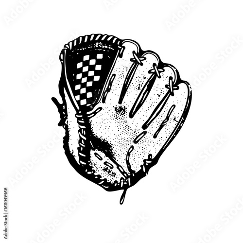 Vector Detailed of a vintage baseball glove.