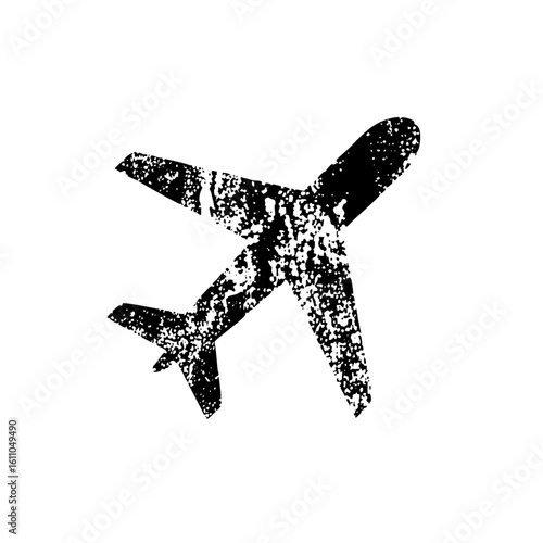 Vector Distressed airplane depicts travel and aviation.