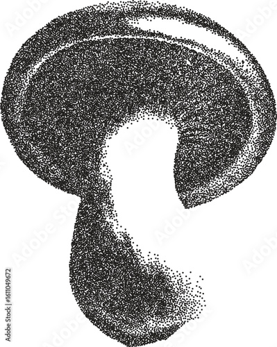 Mushroom retro y2k stipple design trippy halftone brutalist urban vector png with clear background, fungi 2000s photocopy grunge tattoo gen z effect