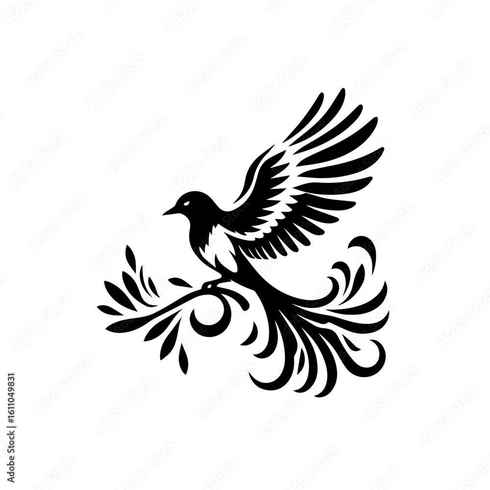 Obraz premium Magpie perched on a branch